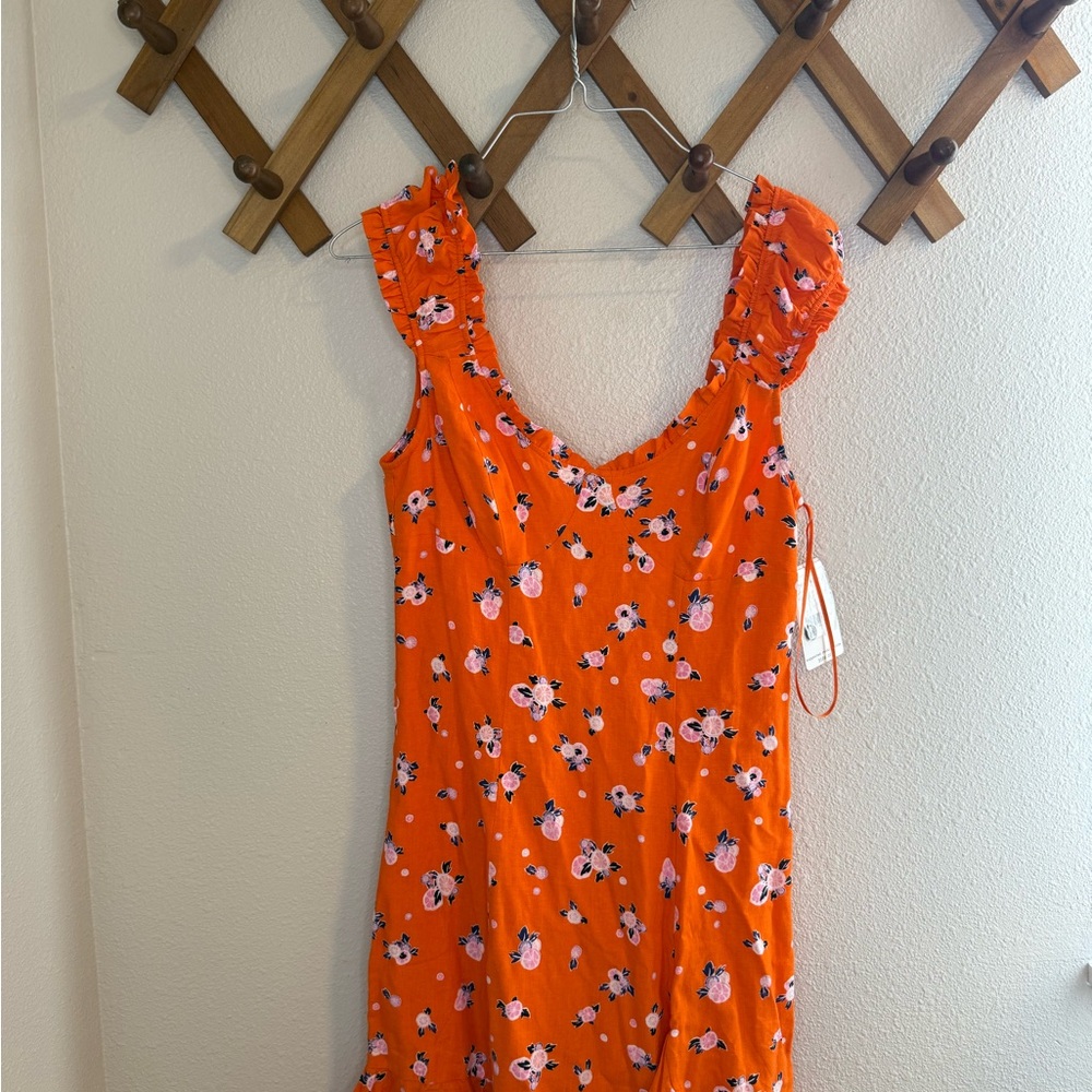 Free People Like a Lady Dress- Floral/Clementine Print